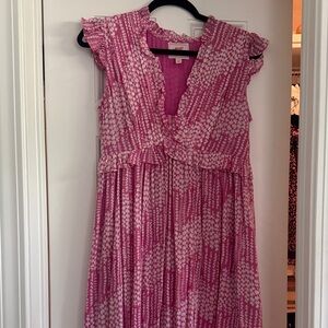 Banjanan Pink Floral Ruffle Dress